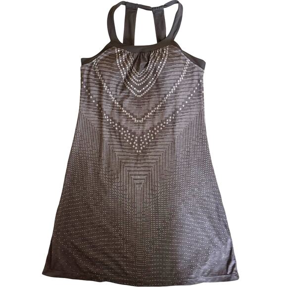 Prana Gray Geometric Pattern Racer Back Athletic Dress S - Picture 1 of 4